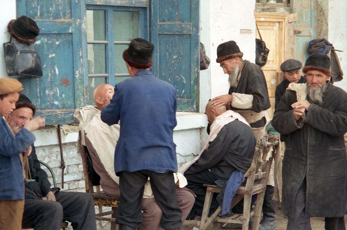 13 Kashgar Old City Street Scene 1993 Getting A Shave And A Haircut